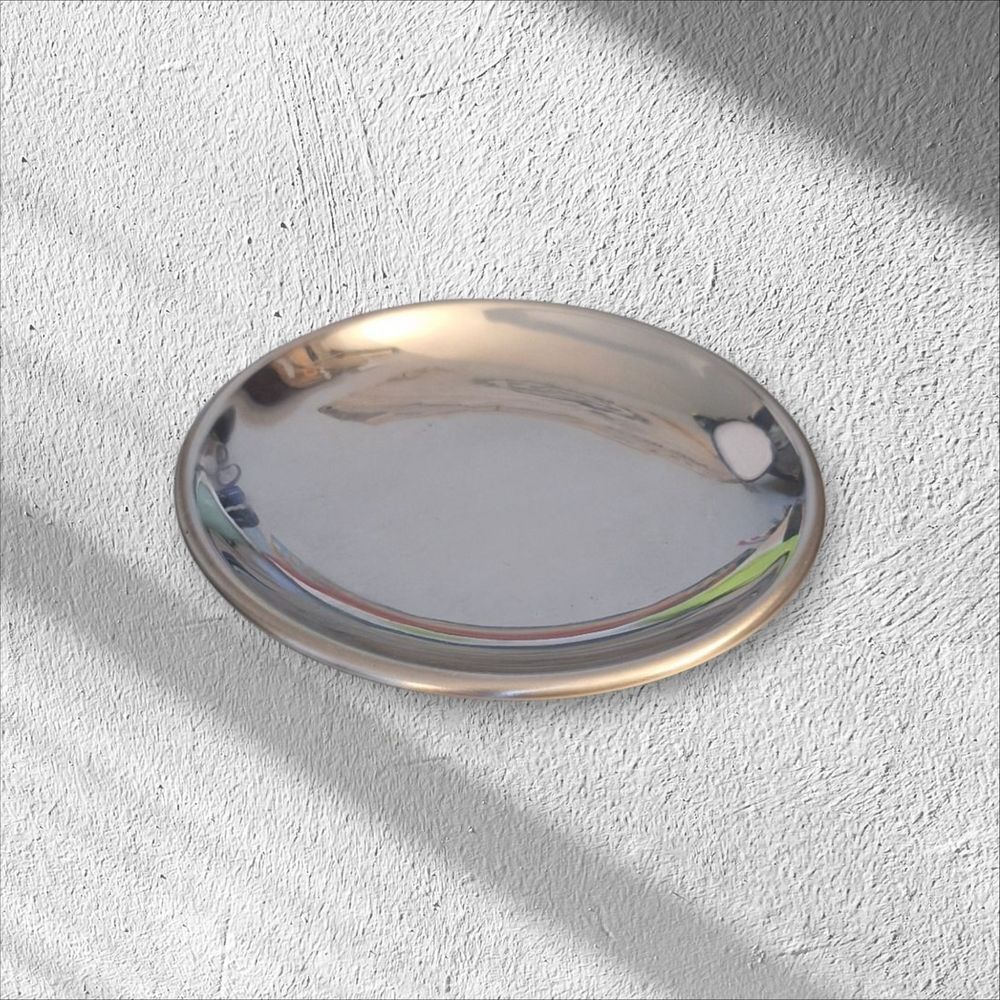 PARADIGM TRENDS Stainless Steel Small Round Tray Made In INDIA - Picture 2 of 5